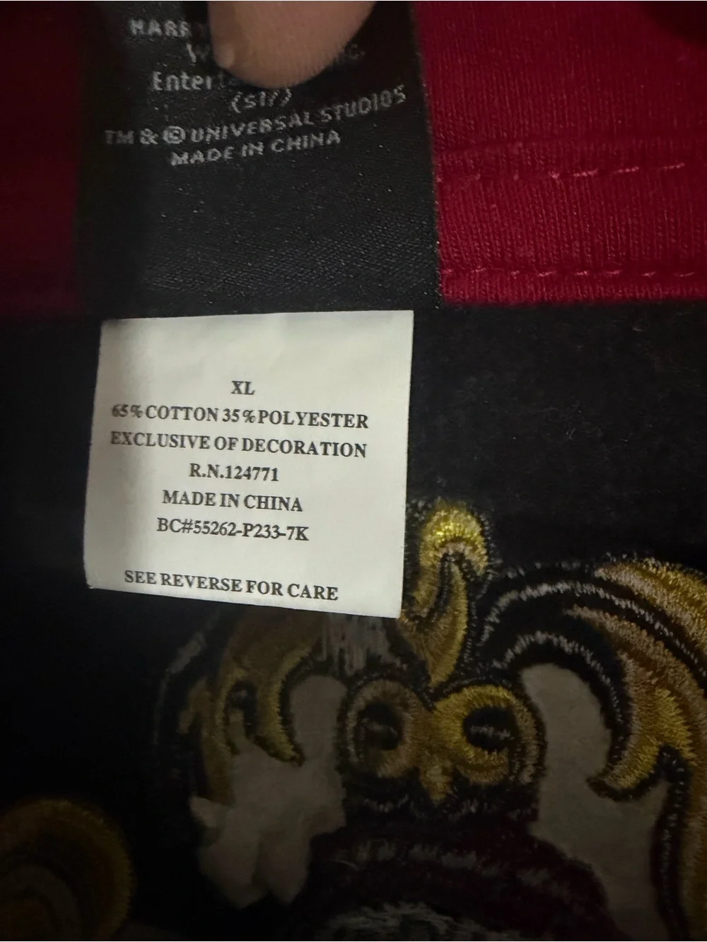 Wizarding World of Harry Potter Hogwarts Zip Jacket Embroidered Crest